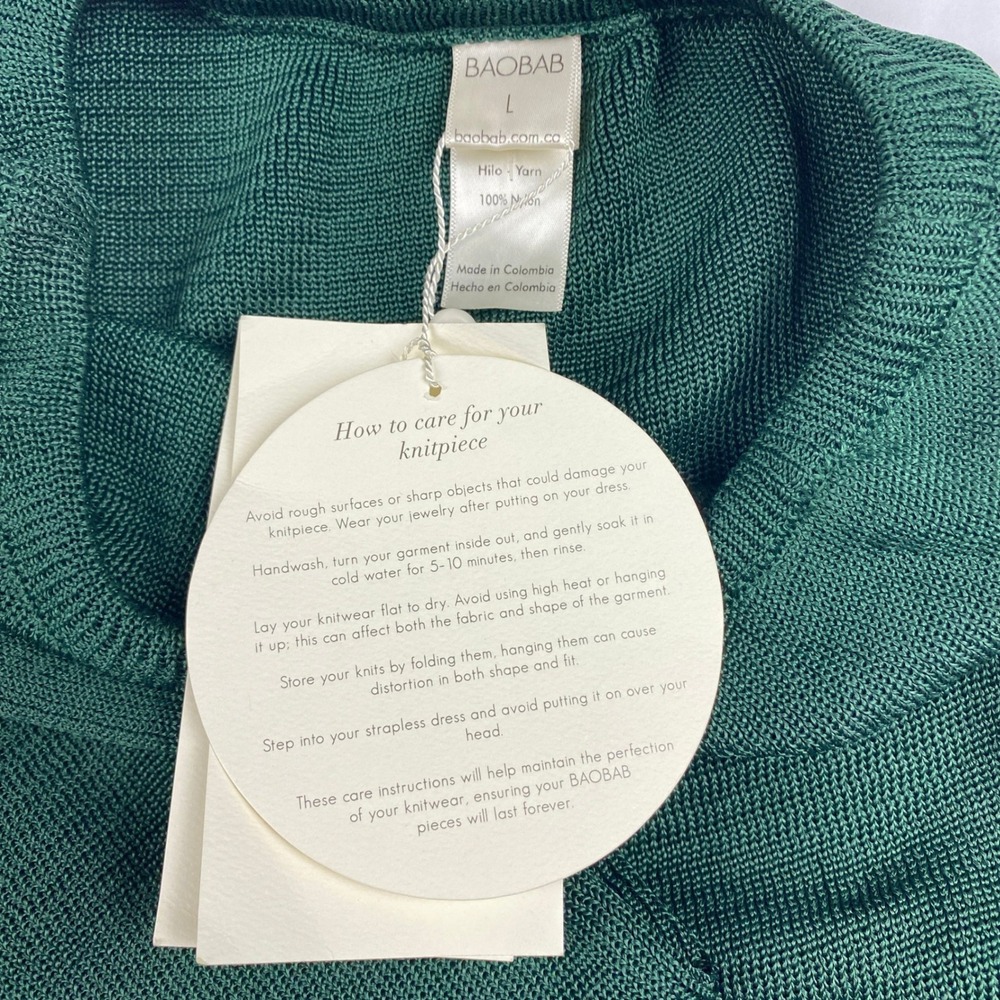 NWT Baobab Kairi Maxi Dress Green Women's Size Large Knit - Picture 7 of 16